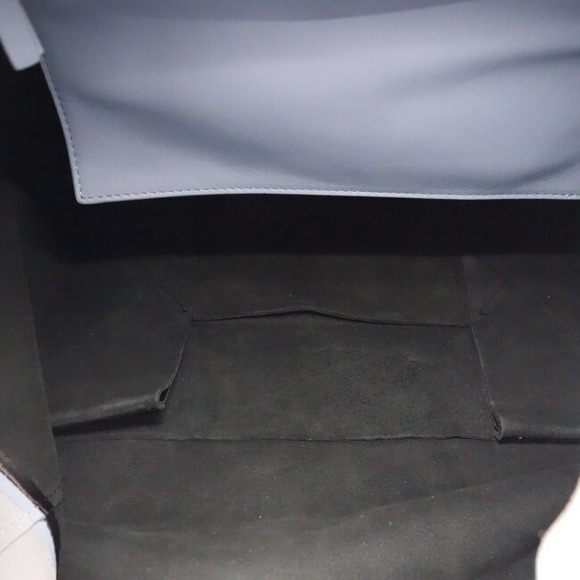 Celine Horizontal Cover Tote Bag Lambskin Bicolor Light Blue Black - Picture 2 of 8